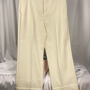 Sezane Damon Wide-Leg Trousers in cream. Chic & sophisticated
